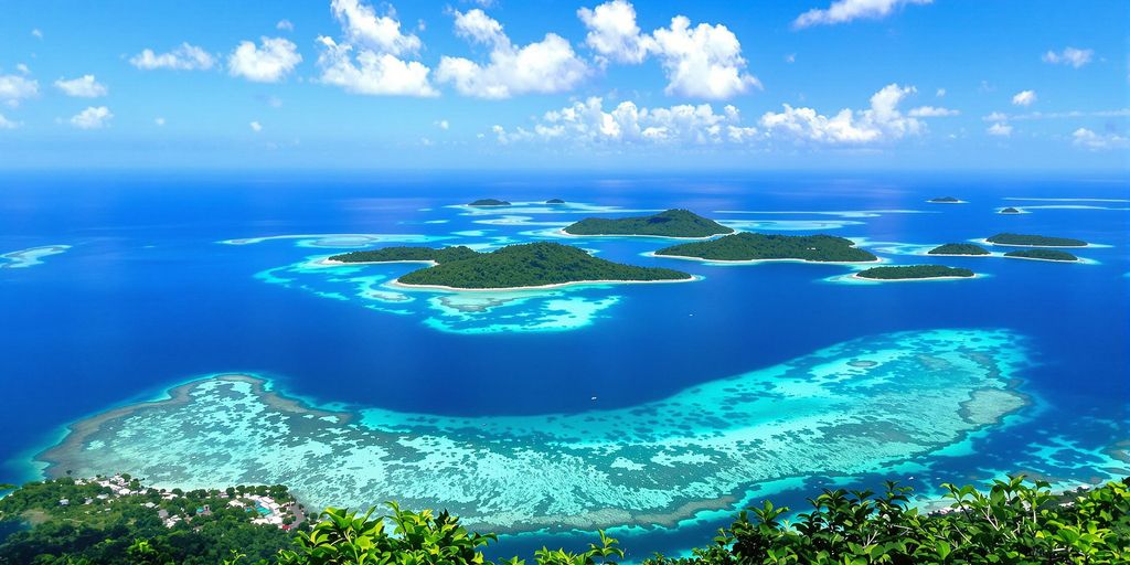 Beautiful Raja Ampat island with clear waters and greenery.