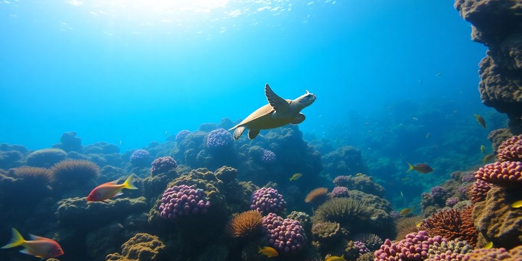 Colorful coral reefs and tropical fish in Raja Ampat.